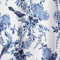 Kirklands Home White and Blue Grommet Curtain Panel Set, 84 in.