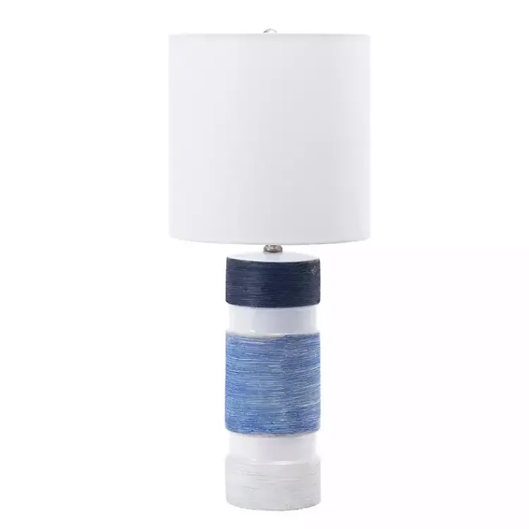 Kirklands Home and Blue Large Stripe Table Lamp White Hot