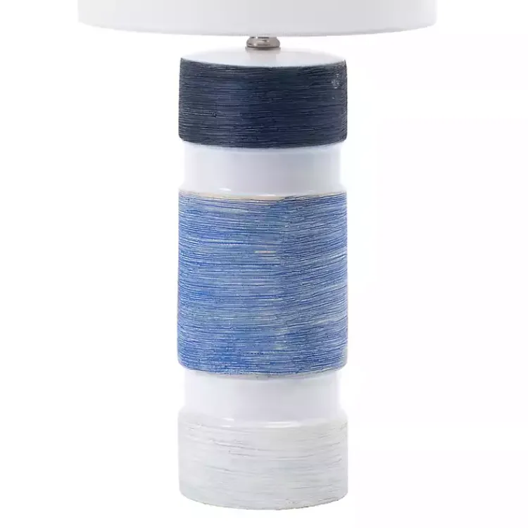 Kirklands Home and Blue Large Stripe Table Lamp White Hot
