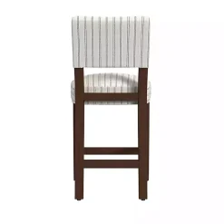 Kirklands Home White and Blue Striped Dark Walnut Counter Stool New