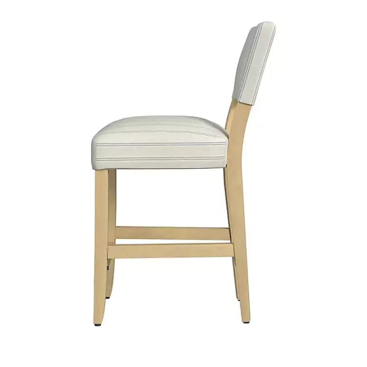 Kirklands Home and Blue Striped Natural Counter Stool White Hot