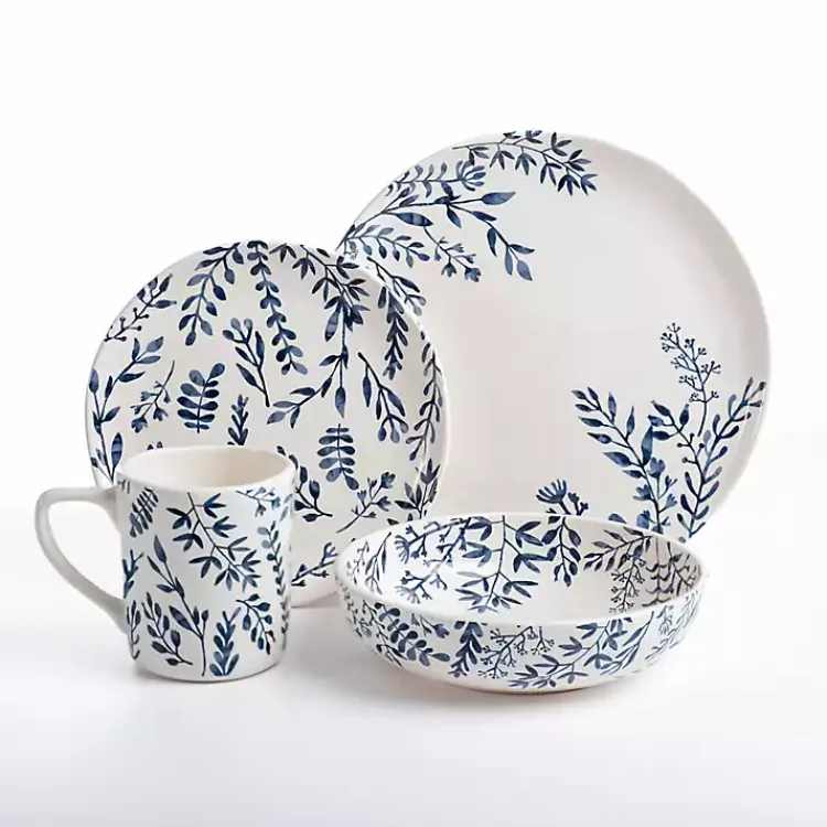 Kirklands Home White and Blue Vines 16-pc. Dinnerware Set Sale