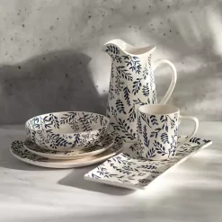 Kirklands Home White and Blue Vines Salad Plates, Set of 4 Best