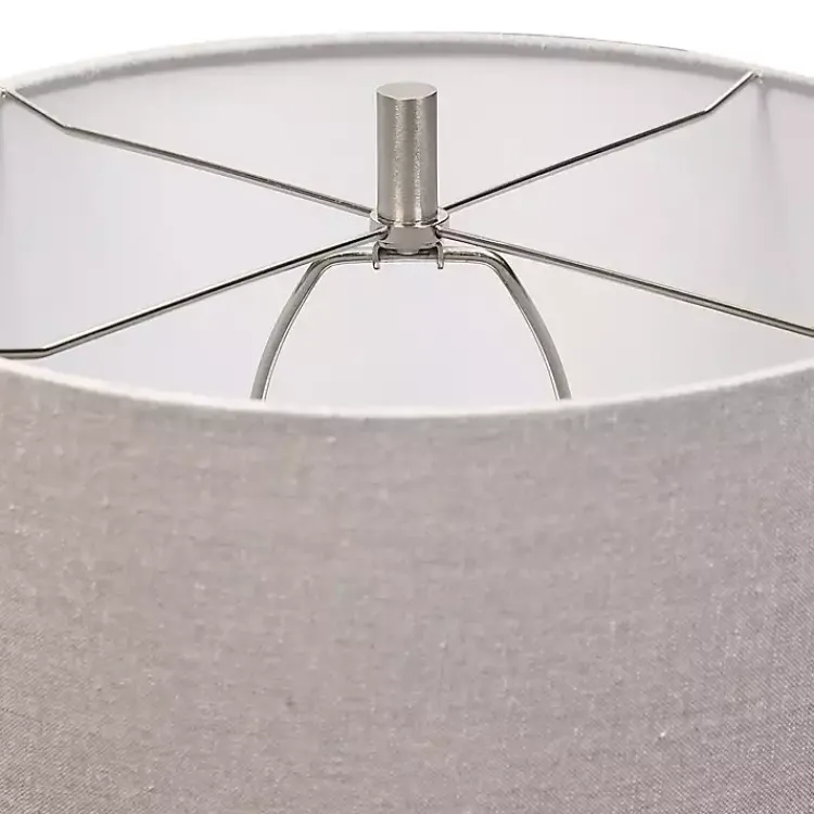 Kirklands Home White and Brown Distressed Stripe Table Lamp Gray Discount