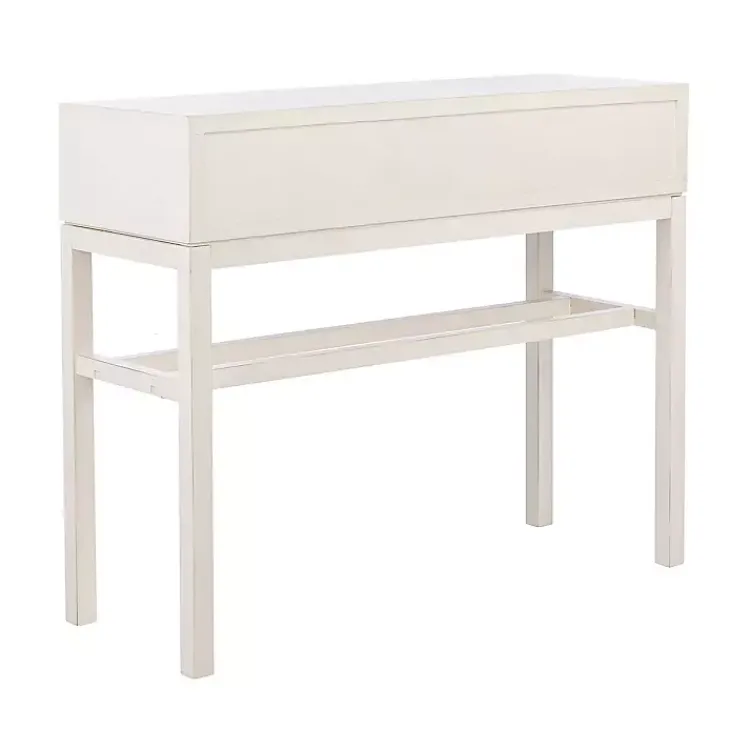 Kirklands Home White and Brown Herringbone Console Table Best