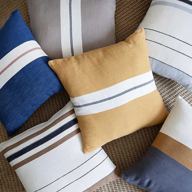 Pillows>Kirklands Home White and Brown Striped Pillow