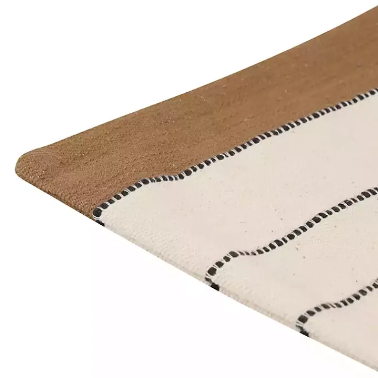 Pillows>Kirklands Home White and Brown Striped Pillow