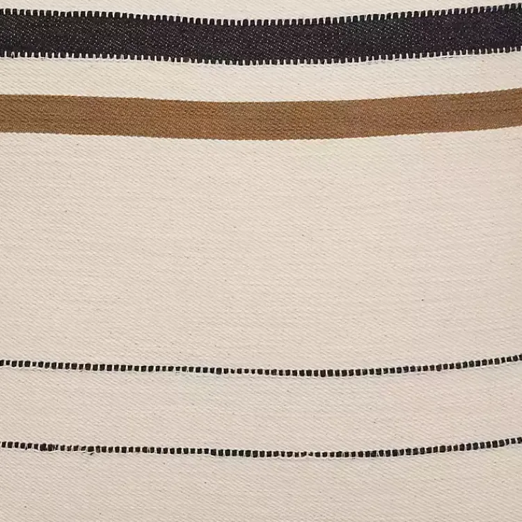 Pillows>Kirklands Home White and Brown Striped Pillow