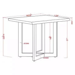 Kirklands Home White and Dark Oak Wood Live Edge Accent Table Brown