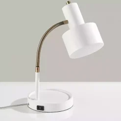 Kirklands Home White and Gold Brayden Charging Desk Lamp Clearance
