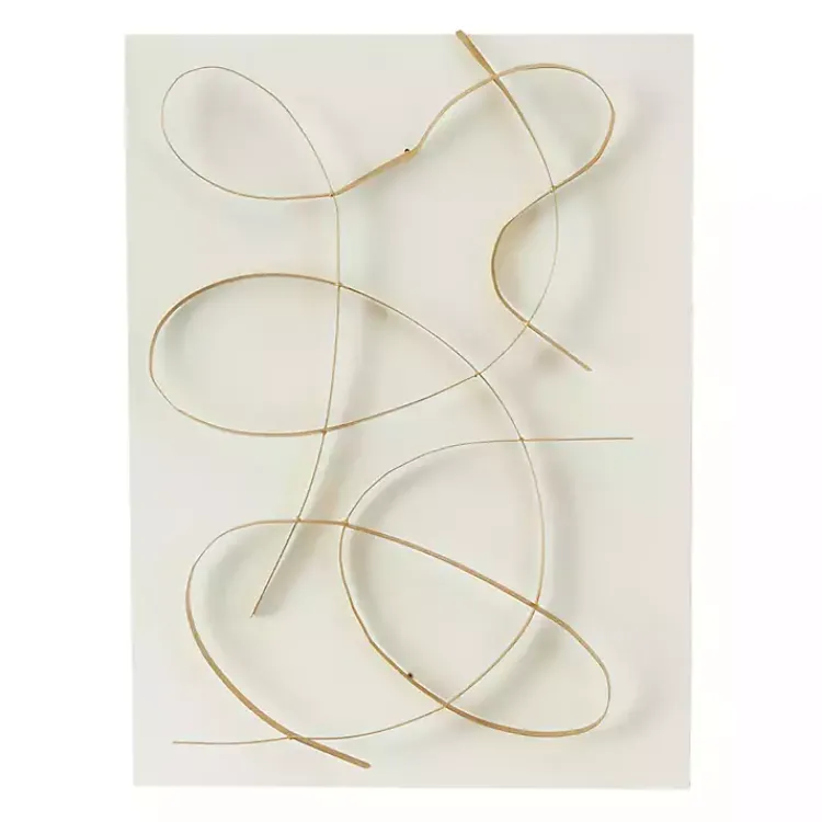 Kirklands Home White and Gold Iron Abstract Wave Plaque Discount
