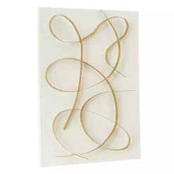 Kirklands Home White and Gold Iron Abstract Wave Plaque Discount