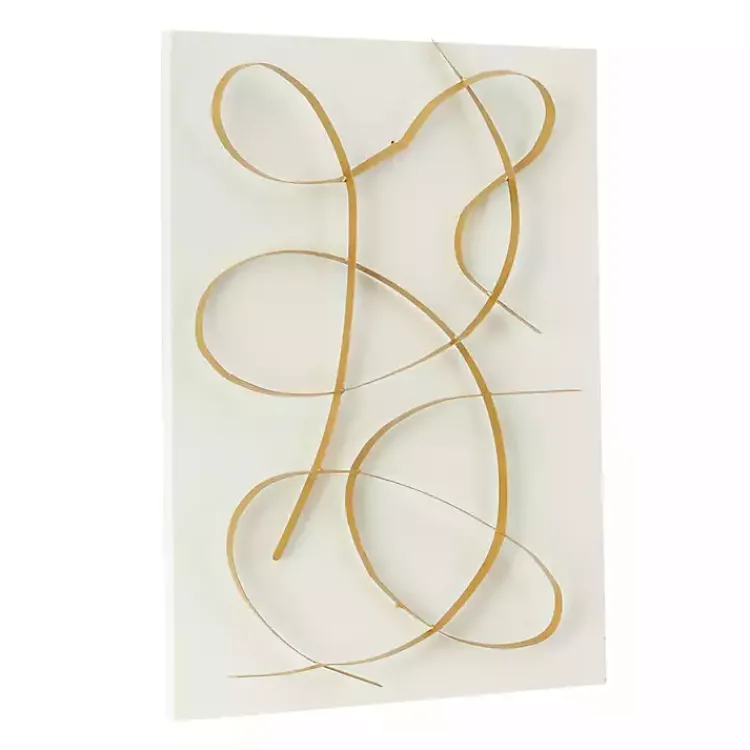 Kirklands Home White and Gold Iron Abstract Wave Plaque Discount