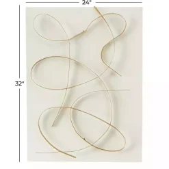 Kirklands Home White and Gold Iron Abstract Wave Plaque Discount