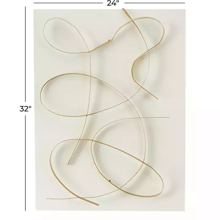 Kirklands Home White and Gold Iron Abstract Wave Plaque Discount