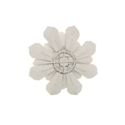 Kirklands Home and Gold Metal Flower Small Wall Plaque White