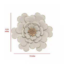Kirklands Home and Gold Metal Flower Large Wall Plaque White Clearance