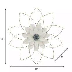 Kirklands Home White and Gold Metal Flower Wall Plaque Discount