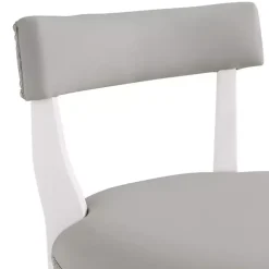 Kirklands Home White and Faux Leather Swivel Counter Stool Gray Sale