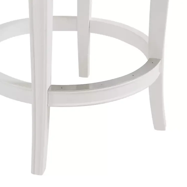 Kirklands Home White and Faux Leather Swivel Counter Stool Gray Sale