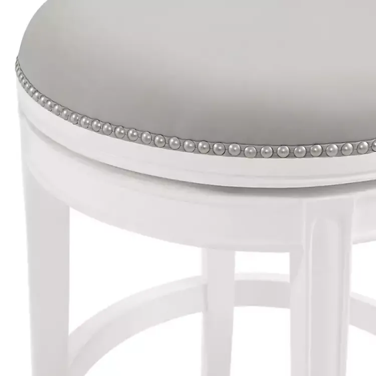 Kirklands Home White and Faux Leather Swivel Counter Stool Gray Sale