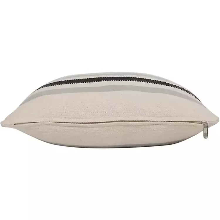 Pillows>Kirklands Home White and Gray Striped Pillow