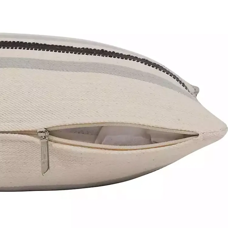 Pillows>Kirklands Home White and Gray Striped Pillow