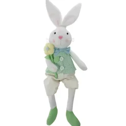 Easter Decorations>Kirklands Home White and Green Easter Bunny Plush