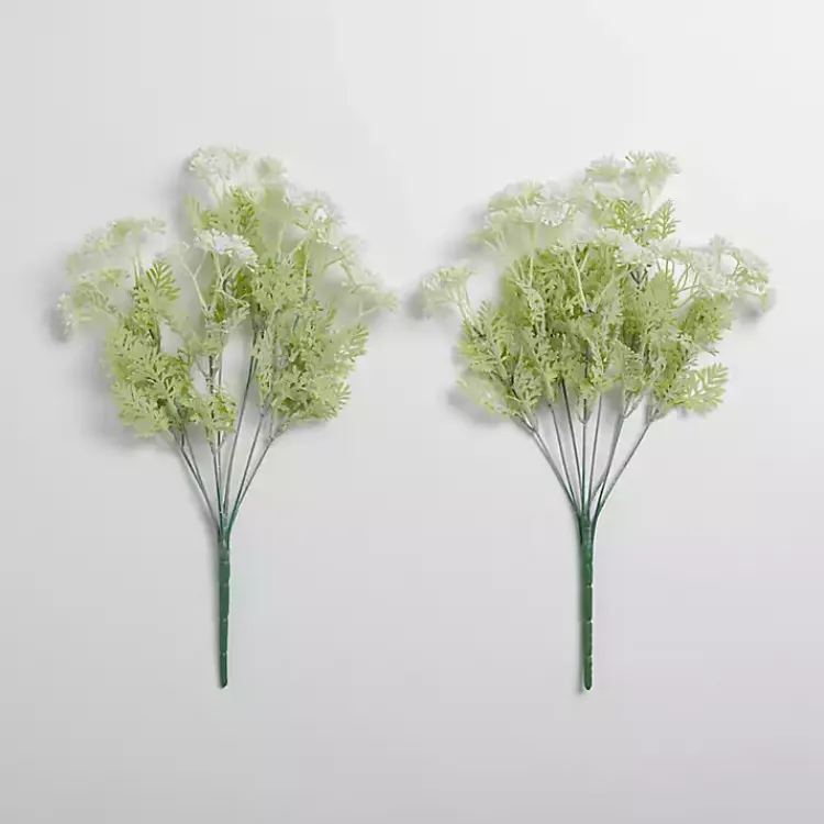 Stems & Bouquets>Kirklands Home White and Green Gypso Bushes, Set of 2