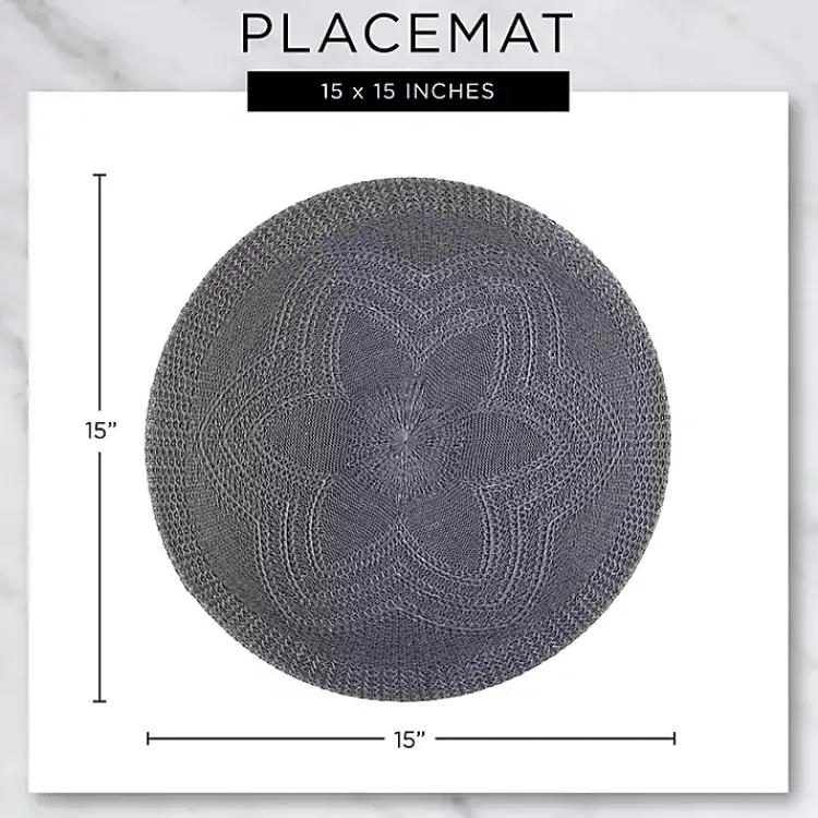 Kirklands Home White and Natural Fern Round Placemats, Set of 6 New