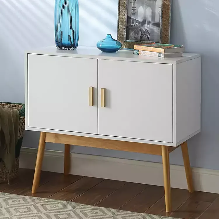 Kirklands Home and Natural Wood Reversible Doors Cabinet White Online