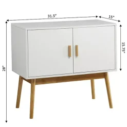 Kirklands Home and Natural Wood Reversible Doors Cabinet White Online