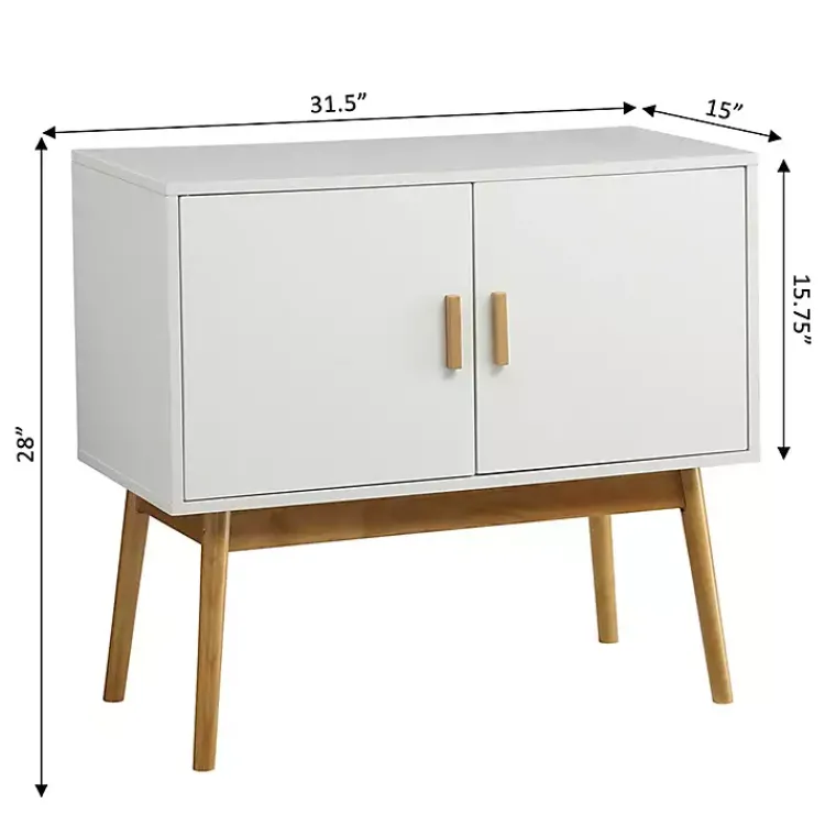 Kirklands Home and Natural Wood Reversible Doors Cabinet White Online