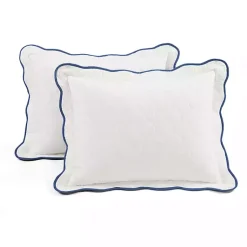Kirklands Home White and Navy Scallop 3-pc. Full/Queen Quilt Set Hot