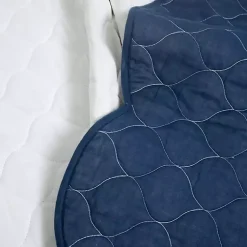 Kirklands Home White and Navy Scallop 3-pc. King Quilt Set Sale