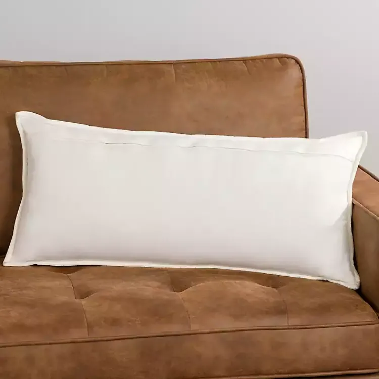 Pillows>Kirklands Home and Red Believe Lumbar Pillow White
