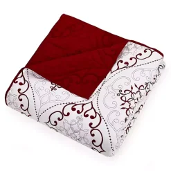 Kirklands Home White and Red Pattern 3-pc. King Quilt Set Online