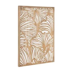 Kirklands Home White and Rustic Wood Botanical Wall Plaque Outlet