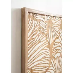 Kirklands Home White and Rustic Wood Botanical Wall Plaque Outlet