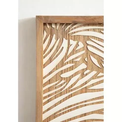 Kirklands Home White and Rustic Wood Botanical Wall Plaque Outlet