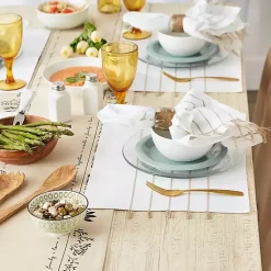 Kirklands Home and Stone Striped Placemats, Set of 4 White