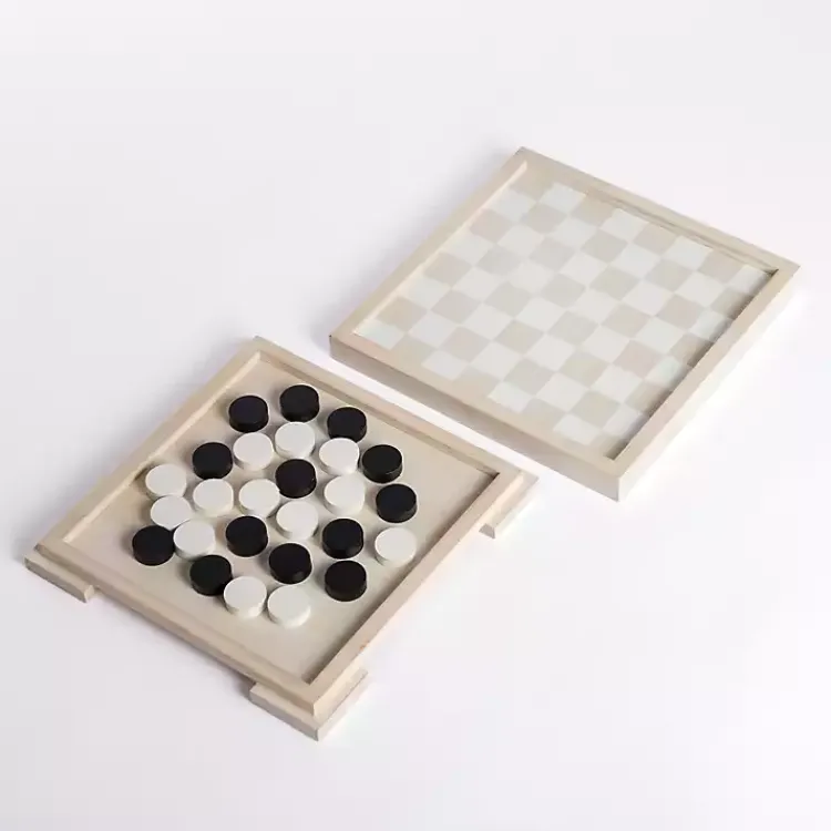 Decorative Accents>Kirklands Home White and Tan Checkers Game Set