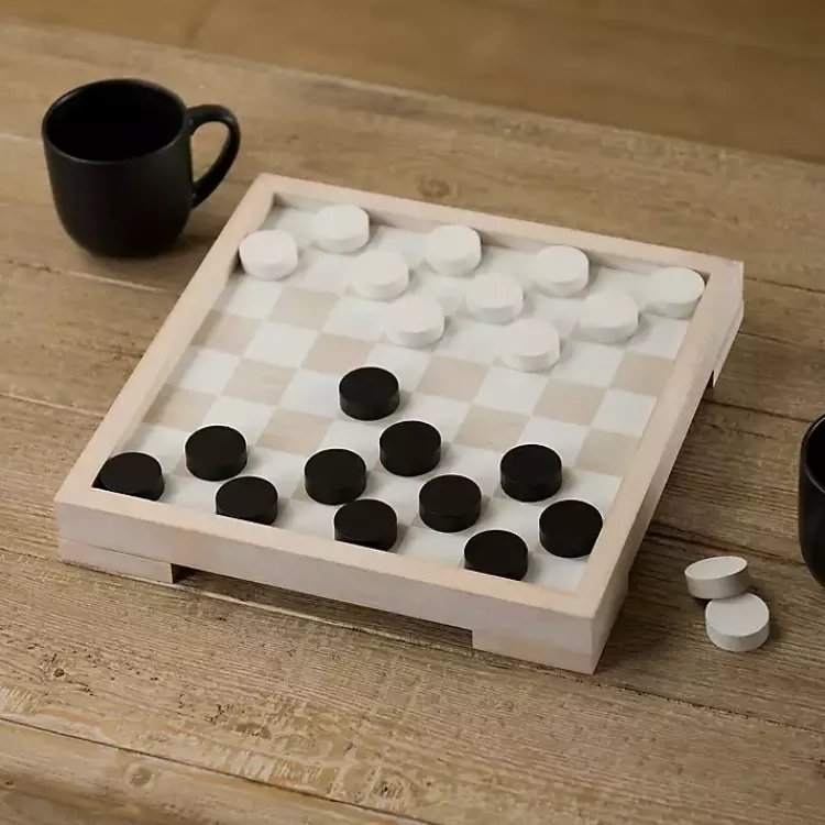 Decorative Accents>Kirklands Home White and Tan Checkers Game Set