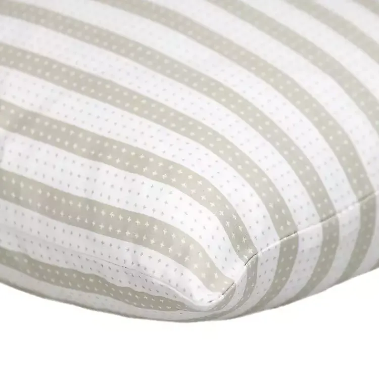 Pillows>Kirklands Home White and Tan Dotted Stripes Pillow
