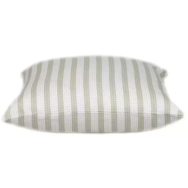 Pillows>Kirklands Home White and Tan Dotted Stripes Pillow