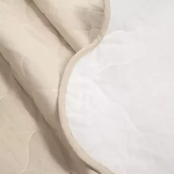Kirklands Home White and Tan Scallop 3-pc. Full/Queen Quilt Set Sale