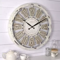 Kirklands Home White Antique Plaques Wall Clock Outlet