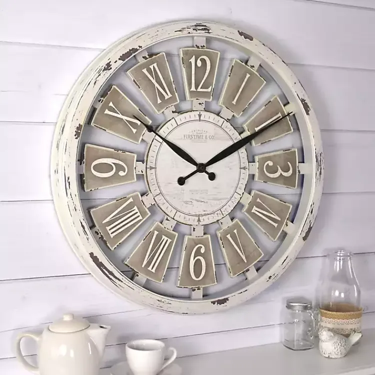 Kirklands Home White Antique Plaques Wall Clock Outlet