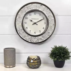 Kirklands Home White Arabesque Mosaic Frame Wall Clock Clearance
