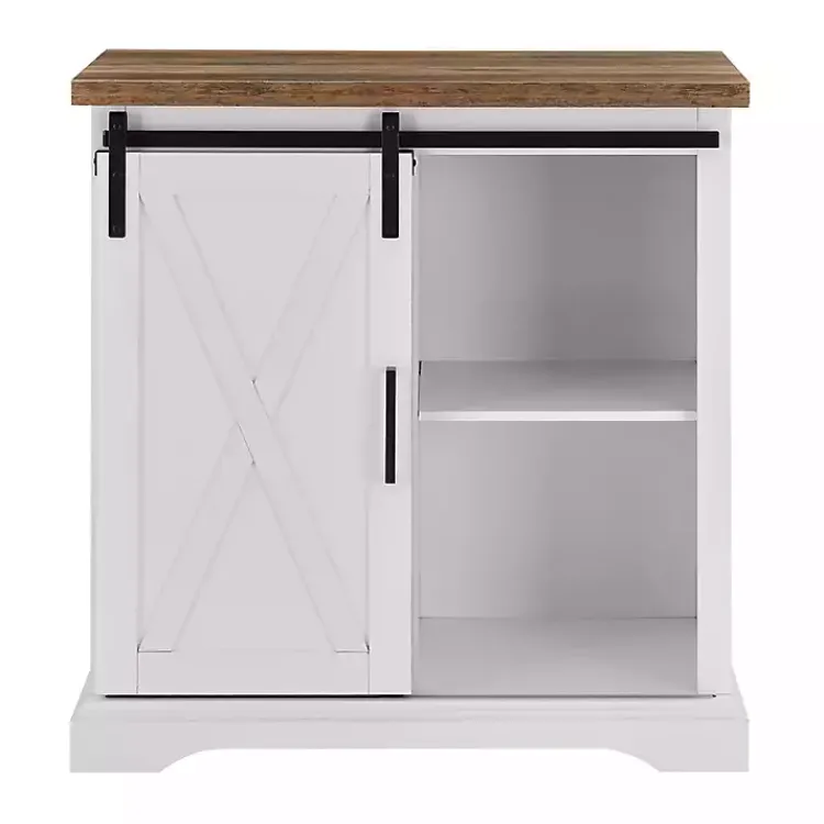 Kirklands Home Barn Door Cabinet White Hot